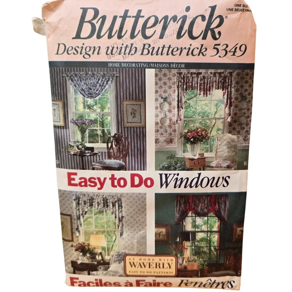 Sewing Patterns Butterick Window Curtains 5349 McCalls‎ Craft 8918 Vintage 1990s